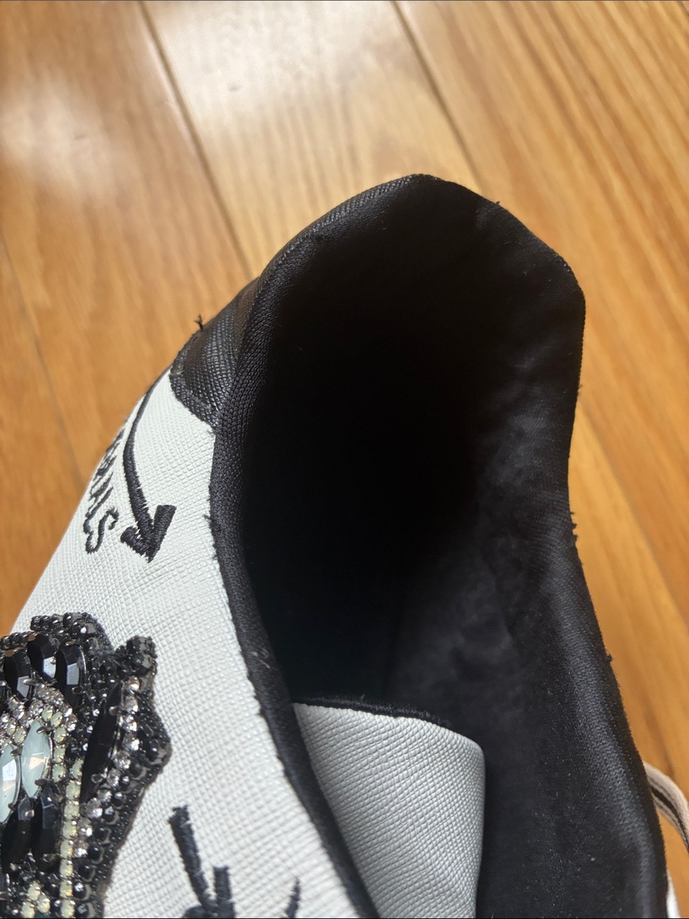 Animal White and Black Canvas Sneakers with Graphic Detailing - Picture 8 of 8
